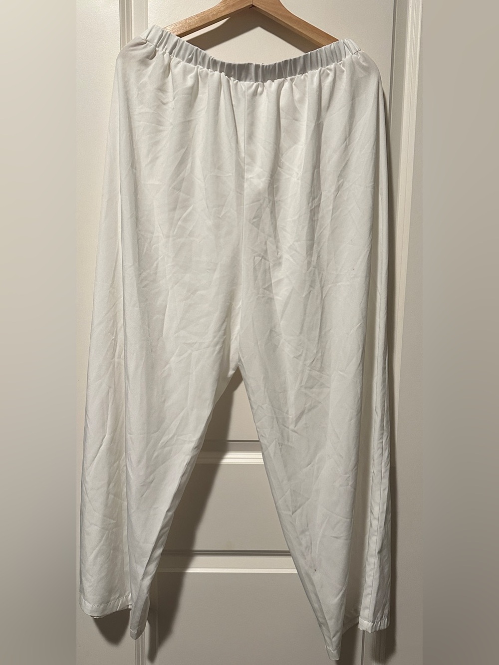 White Elastic-Waist Lounge Pants 1XL